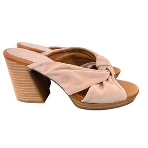 Kork Ease Women's Rose Pink Knotted Suede Heels Size 10